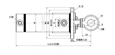 End Flange Connection Hydraulic Actuator Roj Lub tog raj kheej